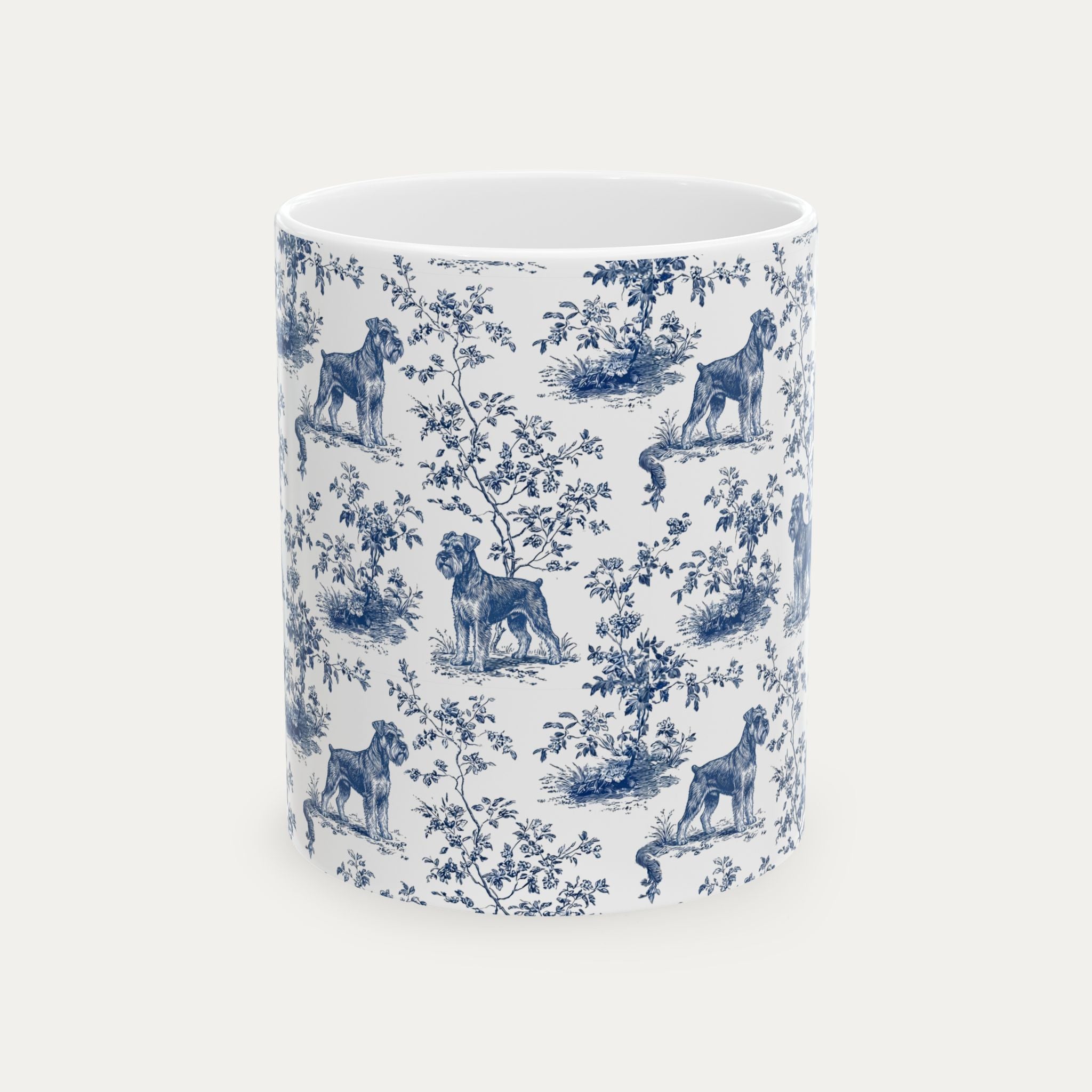 Schnauzer Blue Toile Mug