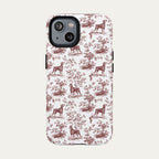 Doberman Burgundy Toile phone Case