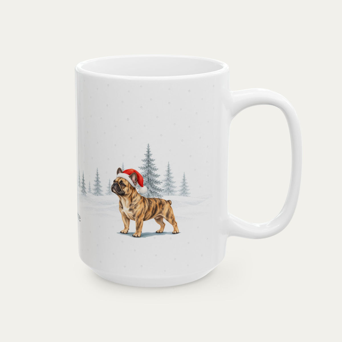 Custom French Bulldog Brindle Christmas Santa Hat Mug