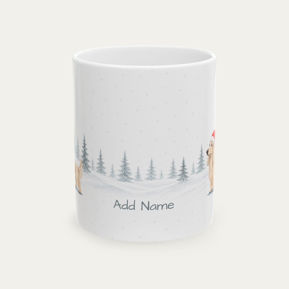 Custom Dachshund Longhaired Cream   Christmas Santa Hat Mug