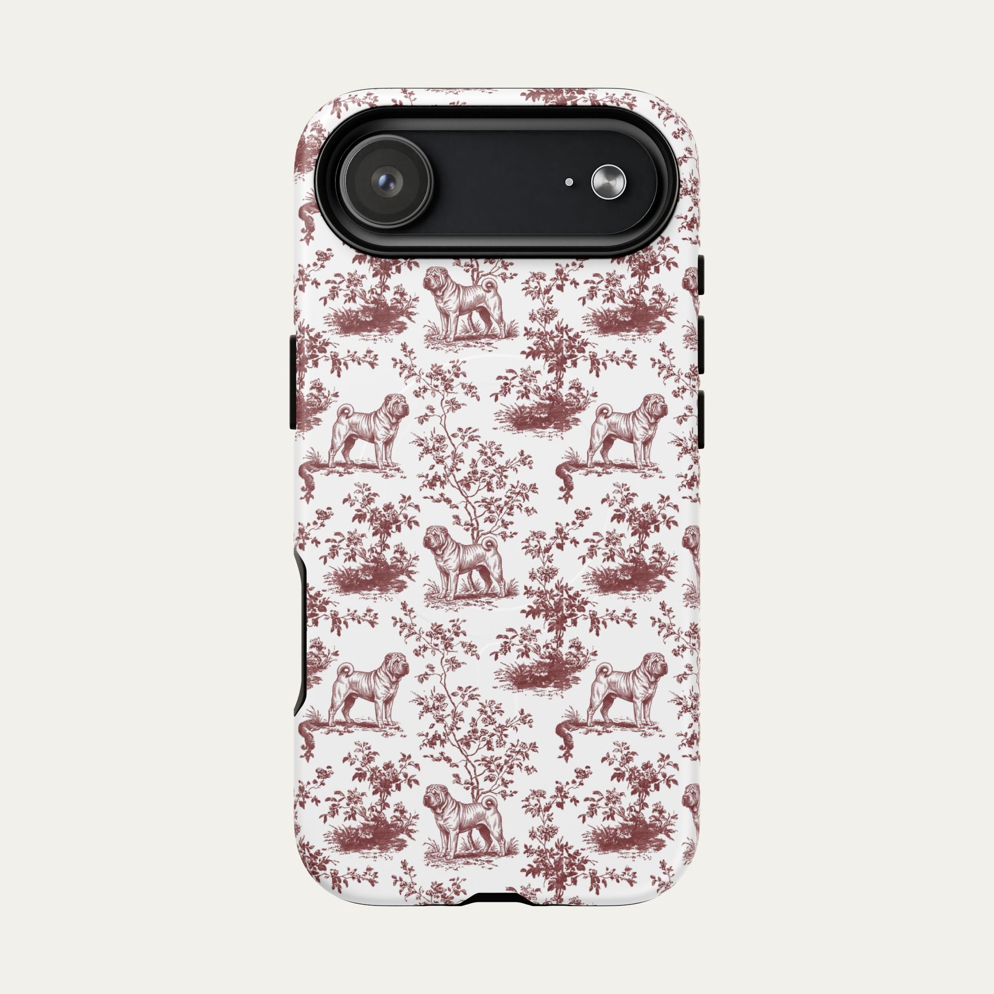 Shar Pei Burgundy Toile phone Case