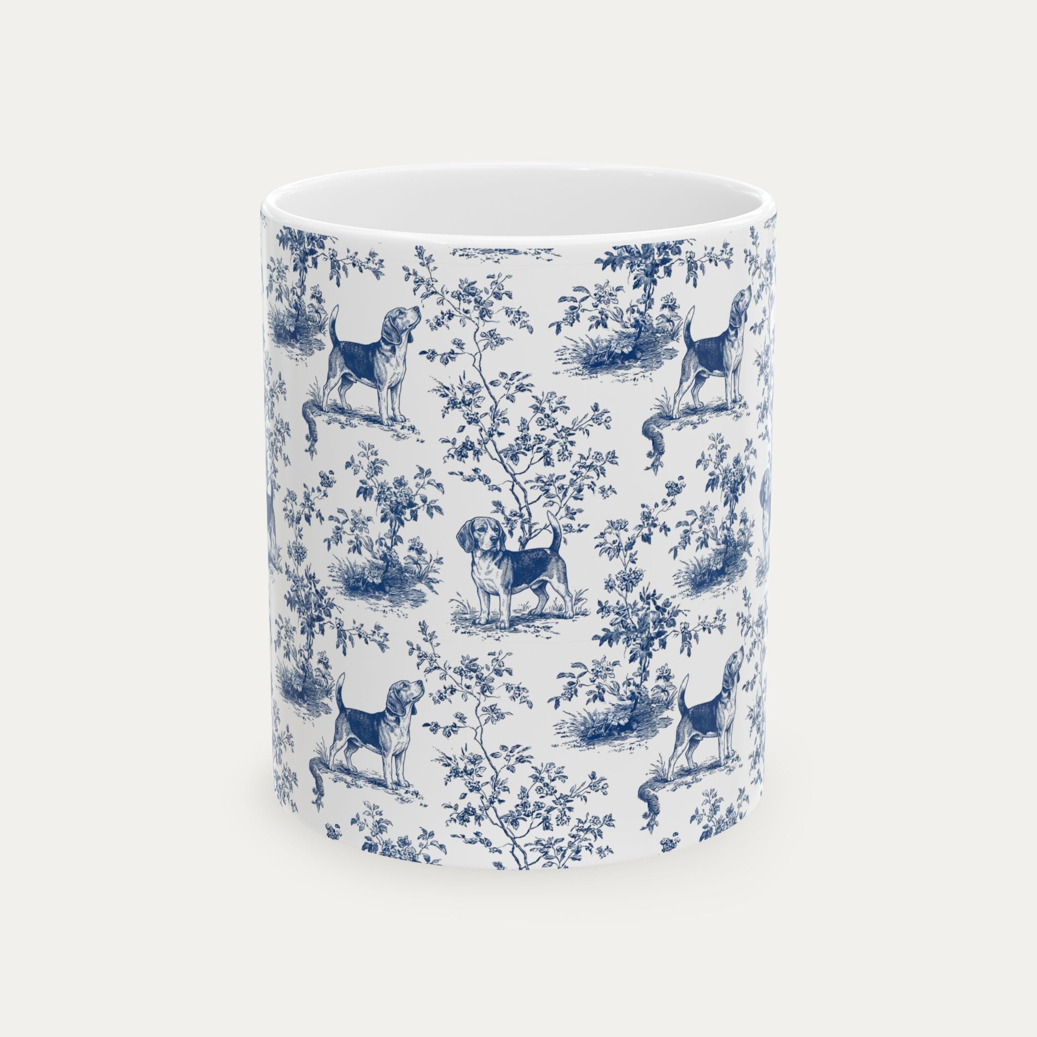 Beagle Blue Toile Mug
