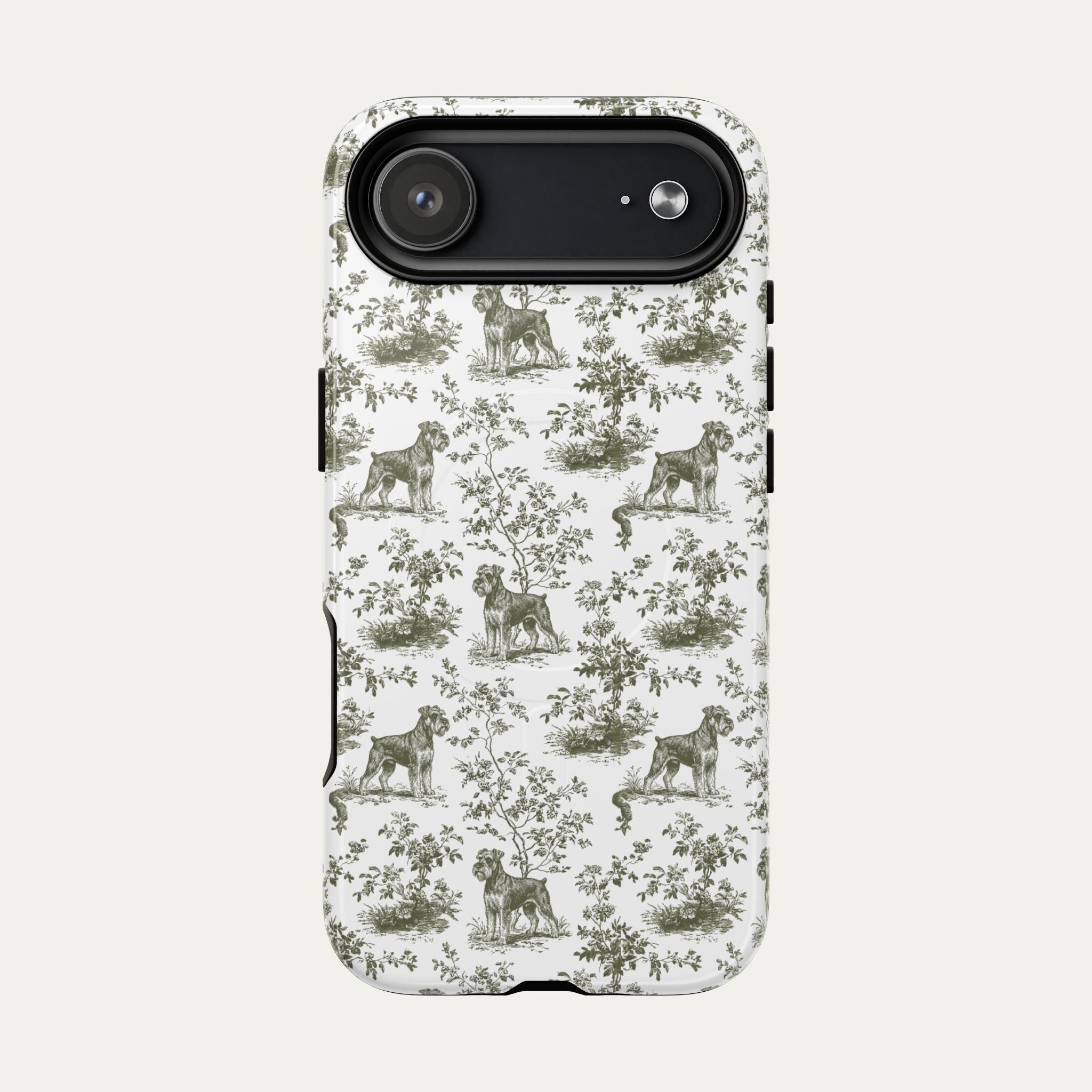 Schnauzer Sage Green Toile phone Case