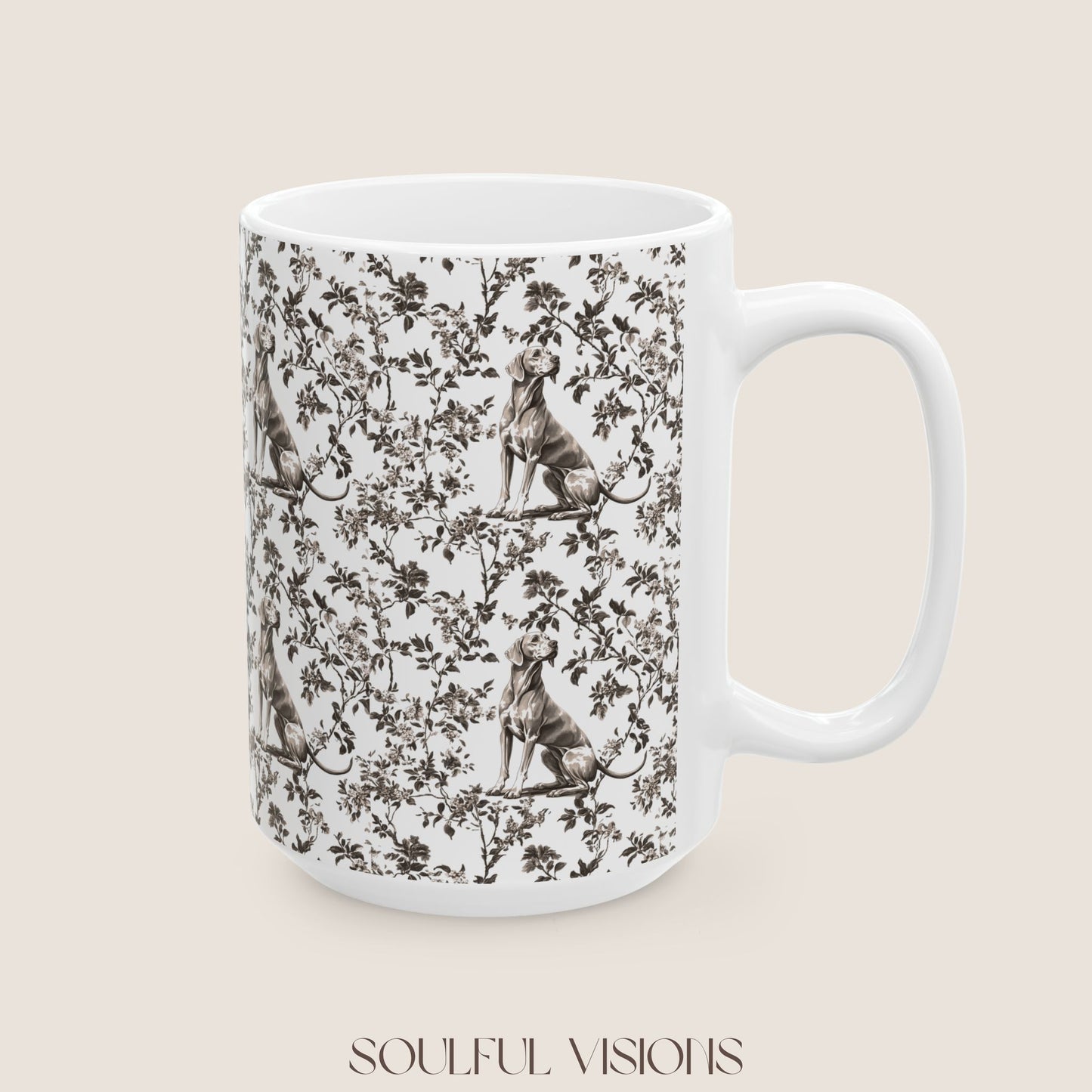Weimaraner Toile De Jouy Mug