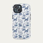 Dachshund Shorthaired Blue Toile Phone case