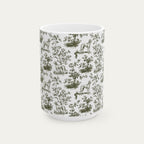 Saluki Sage Green Toile Mug