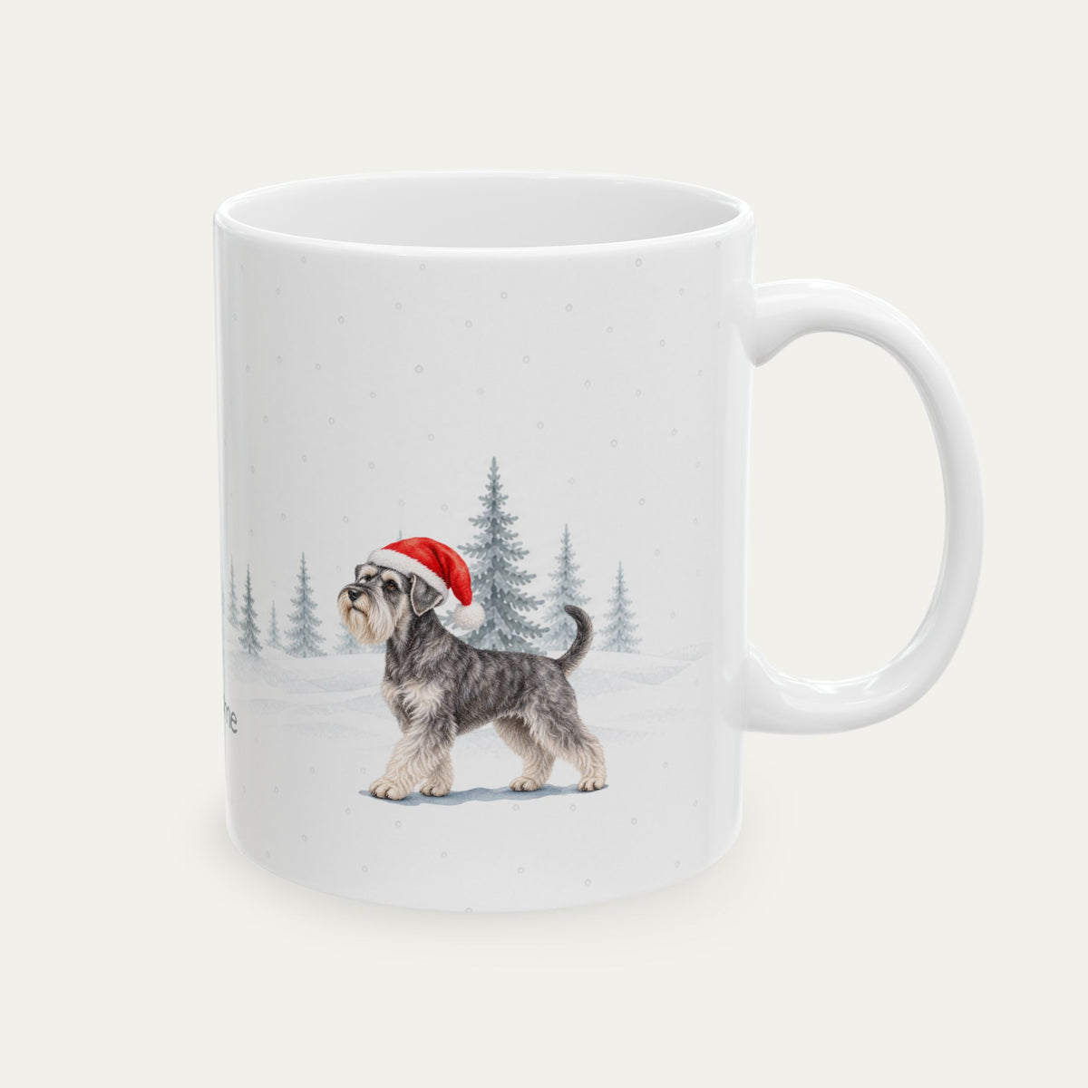 Custom Miniature Schnauzer  Salt and pepper Christmas Santa Hat Mug