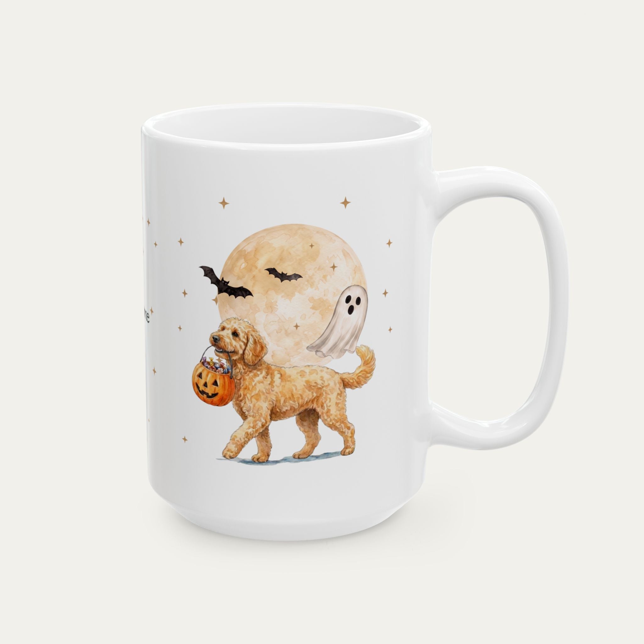 Custom Goldendoodle Apricot Halloween mug