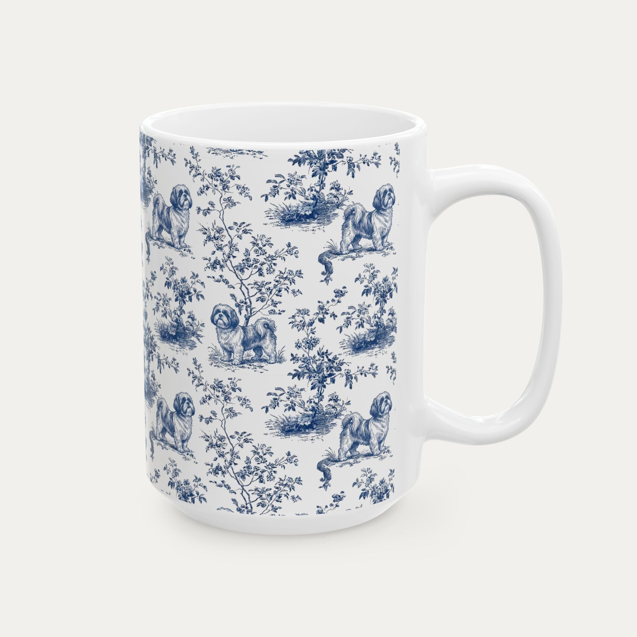 Shih tzu Blue Toile Mug