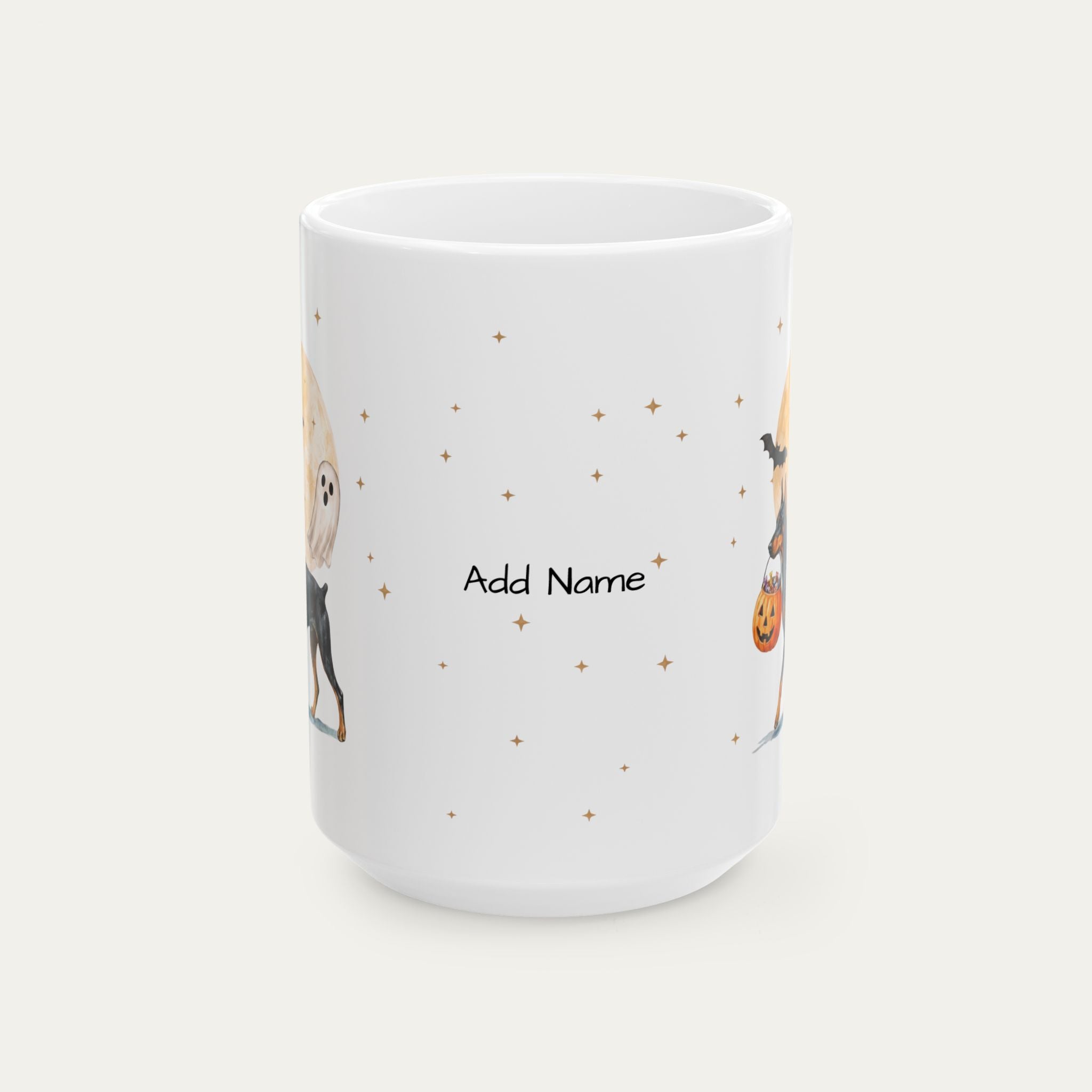 Custom Doberman Cropped Ears Halloween mug