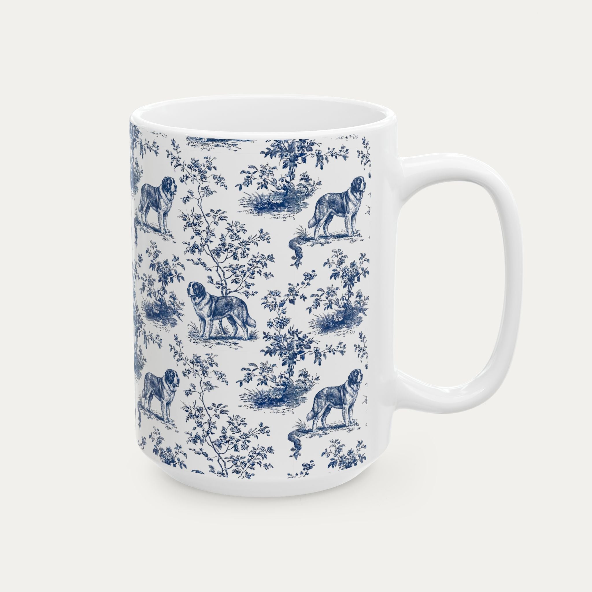 Saint Bernard Blue Toile Mug
