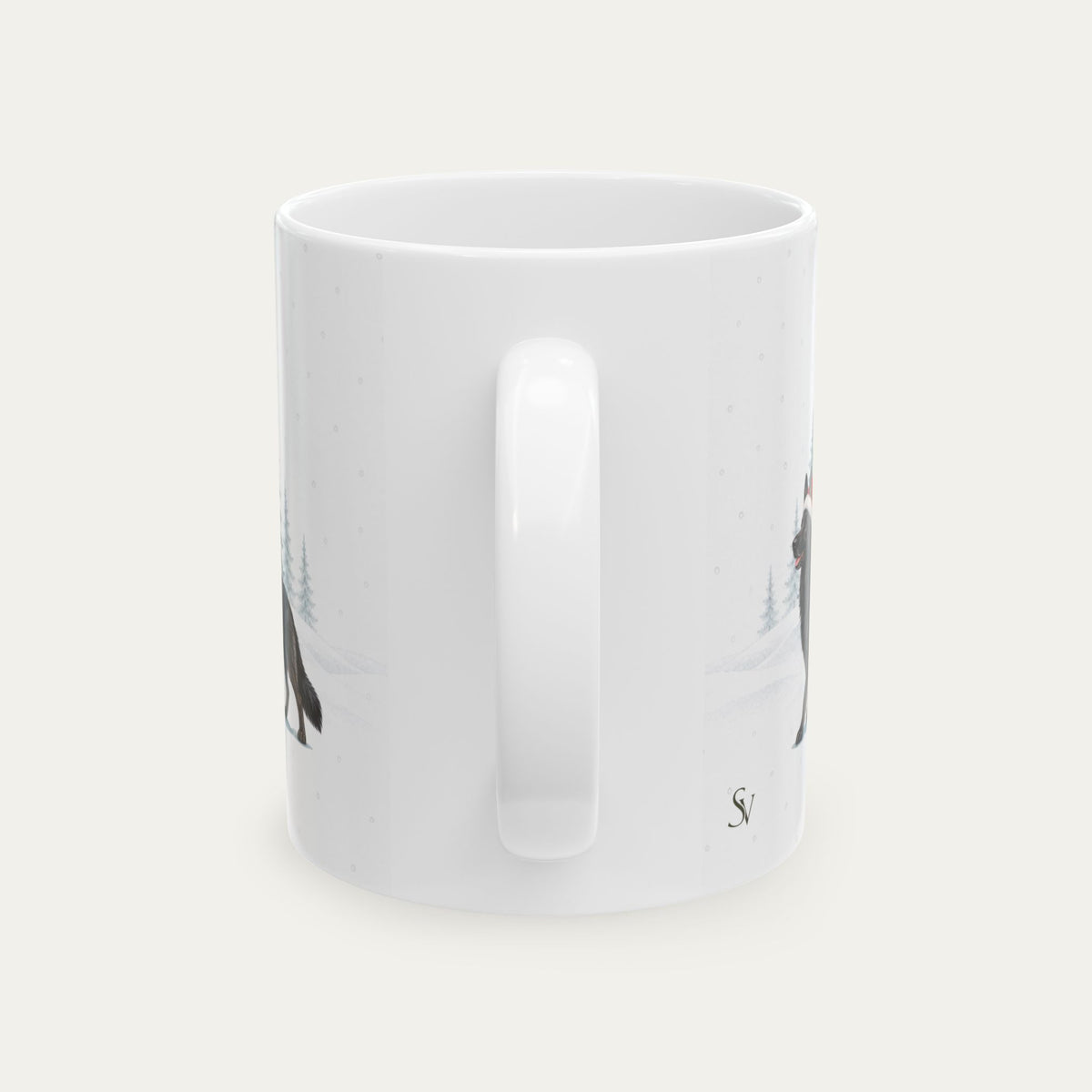 Custom German Shepherd Black  Christmas Santa Hat Mug