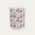 Doberman Burgundy Toile Mug