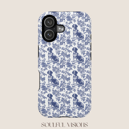 German Shorthaired Pointer Toile De Jouy Magnetic Phone Case
