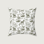 Schnauzer Sage Green French Toile Pillow
