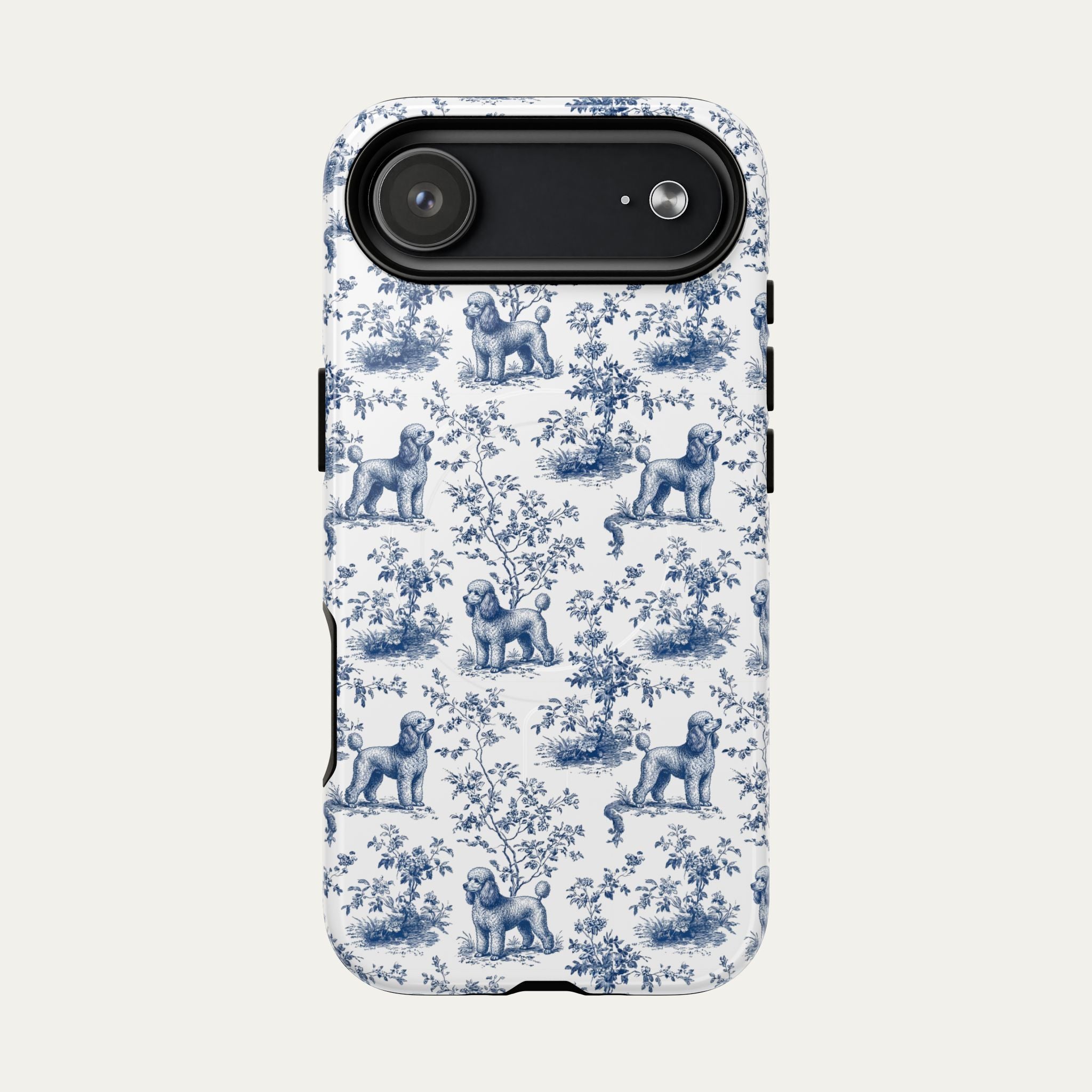 Poodle Blue Toile Phone case