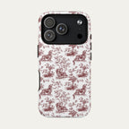 Dachshund Longhaired Burgundy Toile phone Case