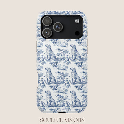Golden Retriever Toile De Jouy Magnetic Phone Case