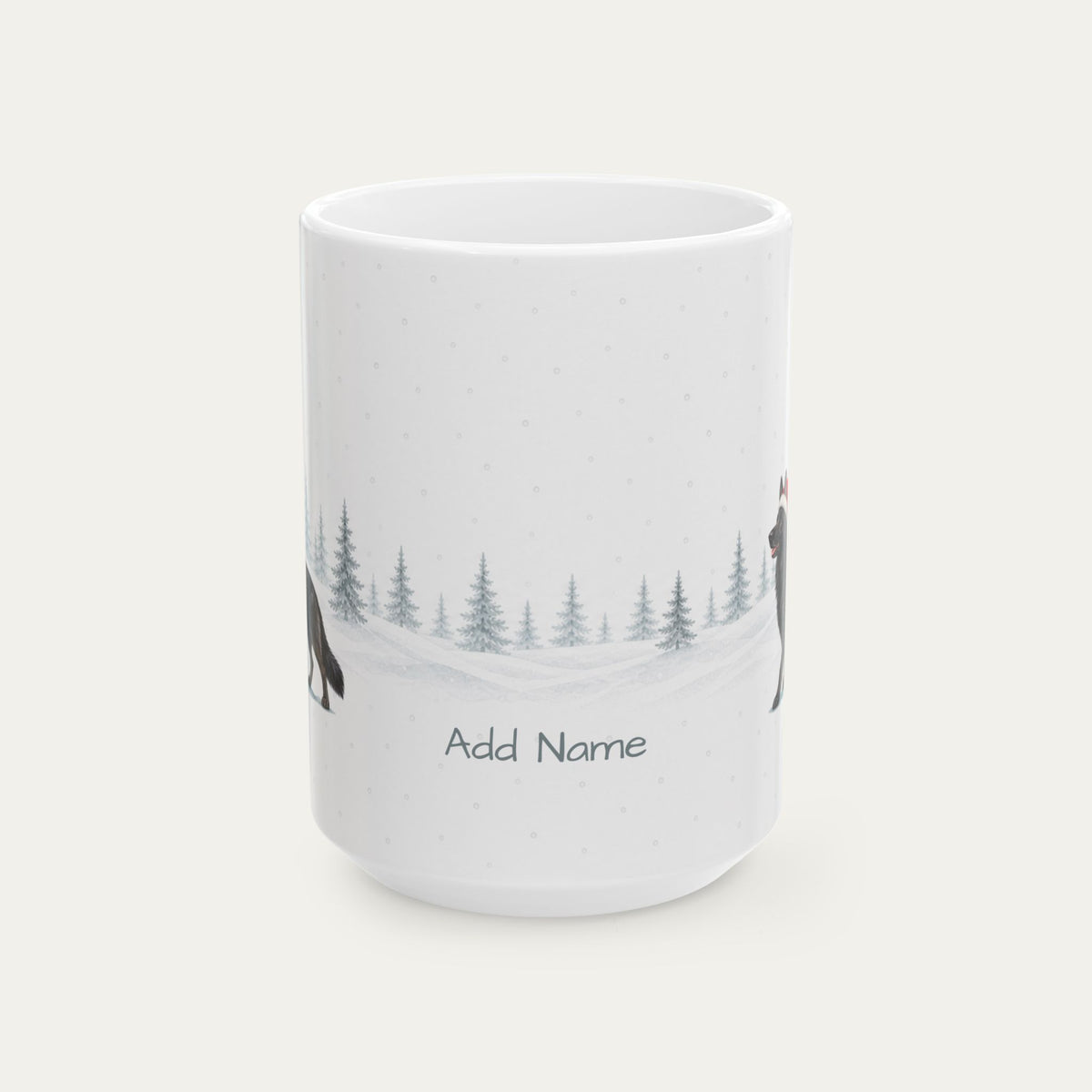Custom German Shepherd Black  Christmas Santa Hat Mug