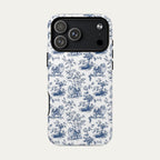 Pomeranian Blue Toile Phone case