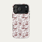 Husky Burgundy Toile phone Case