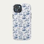 Bichon Frise Blue Toile Phone case