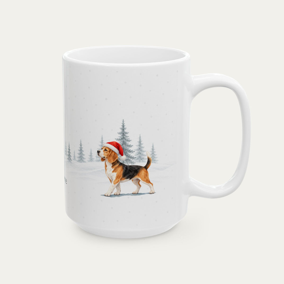 Custom Beagle Tri Color Chistmas Santa Hat Mug