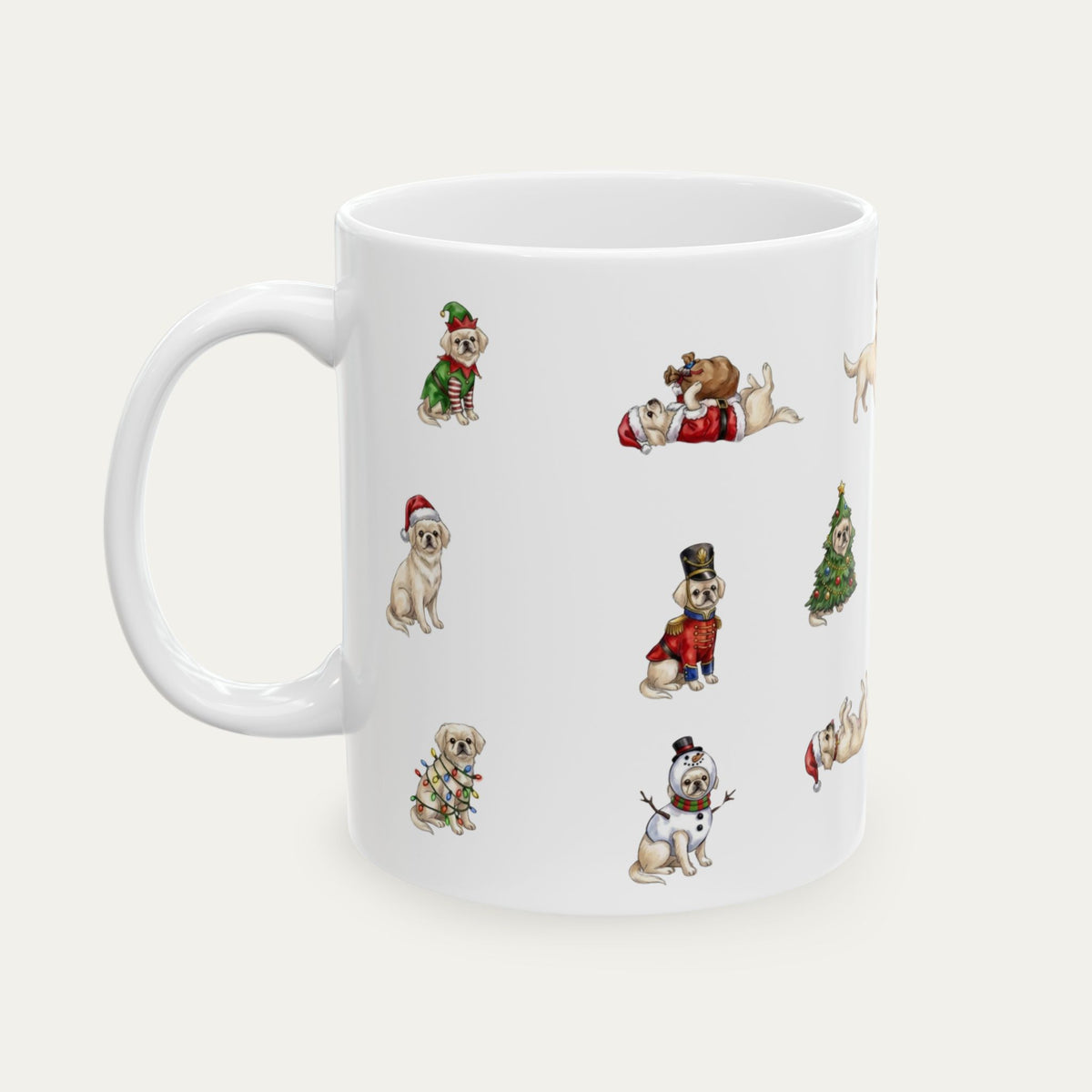 Pekingese Cream Christmas Mug