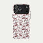 Bull Terrier Burgundy Toile phone Case