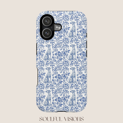 Whippet Toile De Jouy Magnetic Phone Case