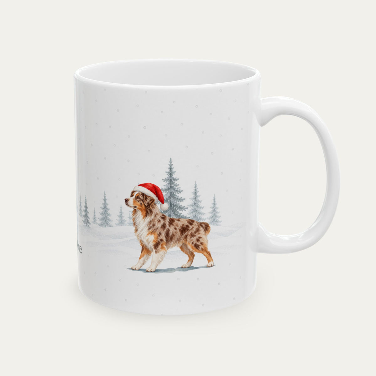 Custom Australian Shepherd Red Merle Christmas Santa Hat Mug