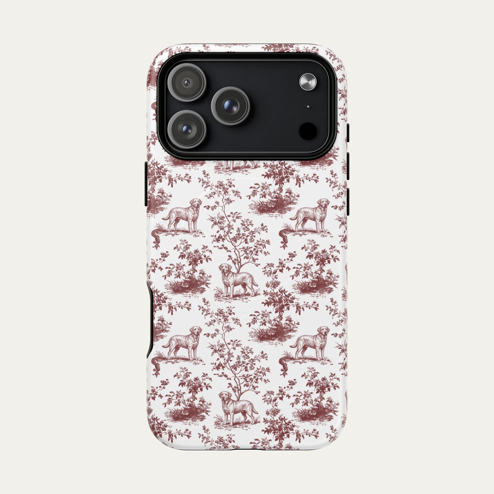 Labrador Retriever Burgundy Toile phone Case