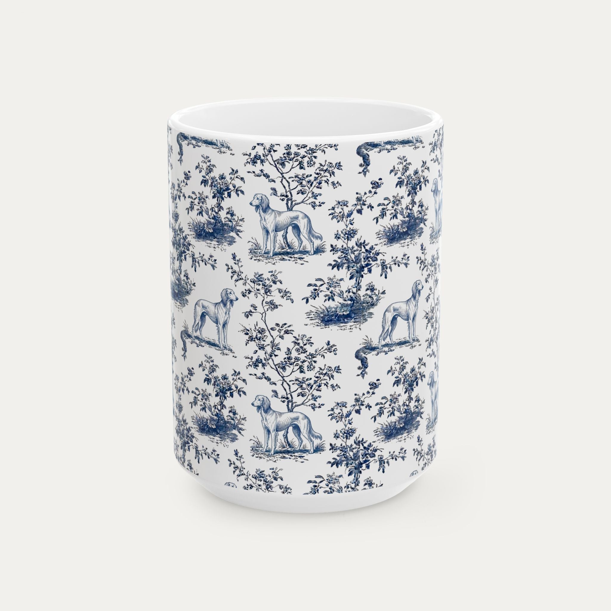 Saluki Blue Toile Mug
