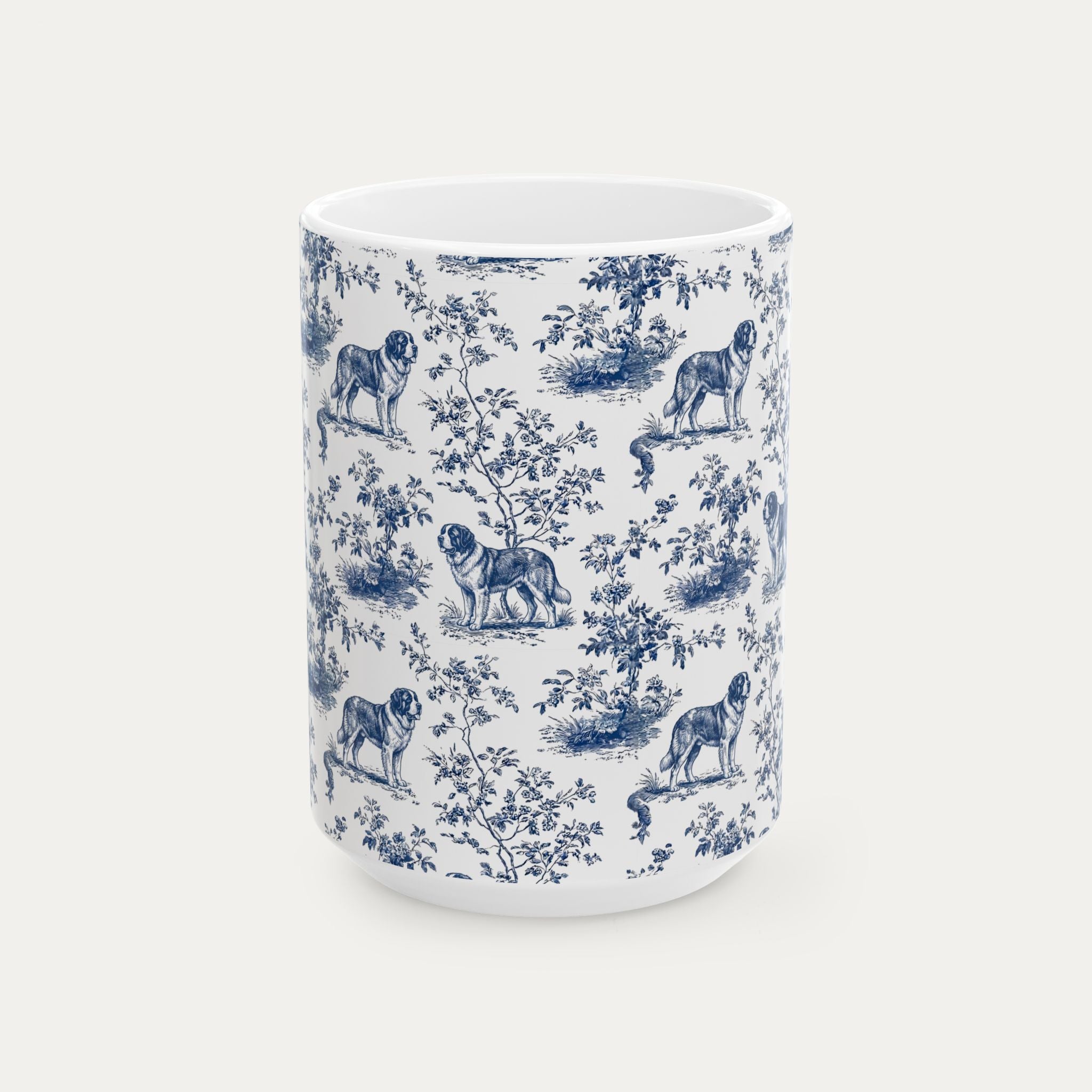 Saint Bernard Blue Toile Mug