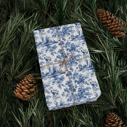 Golden Retriever French Toile De Jouy Wrapping Paper