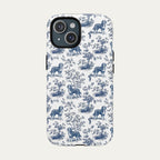 Bernedoodle Blue Toile Phone case