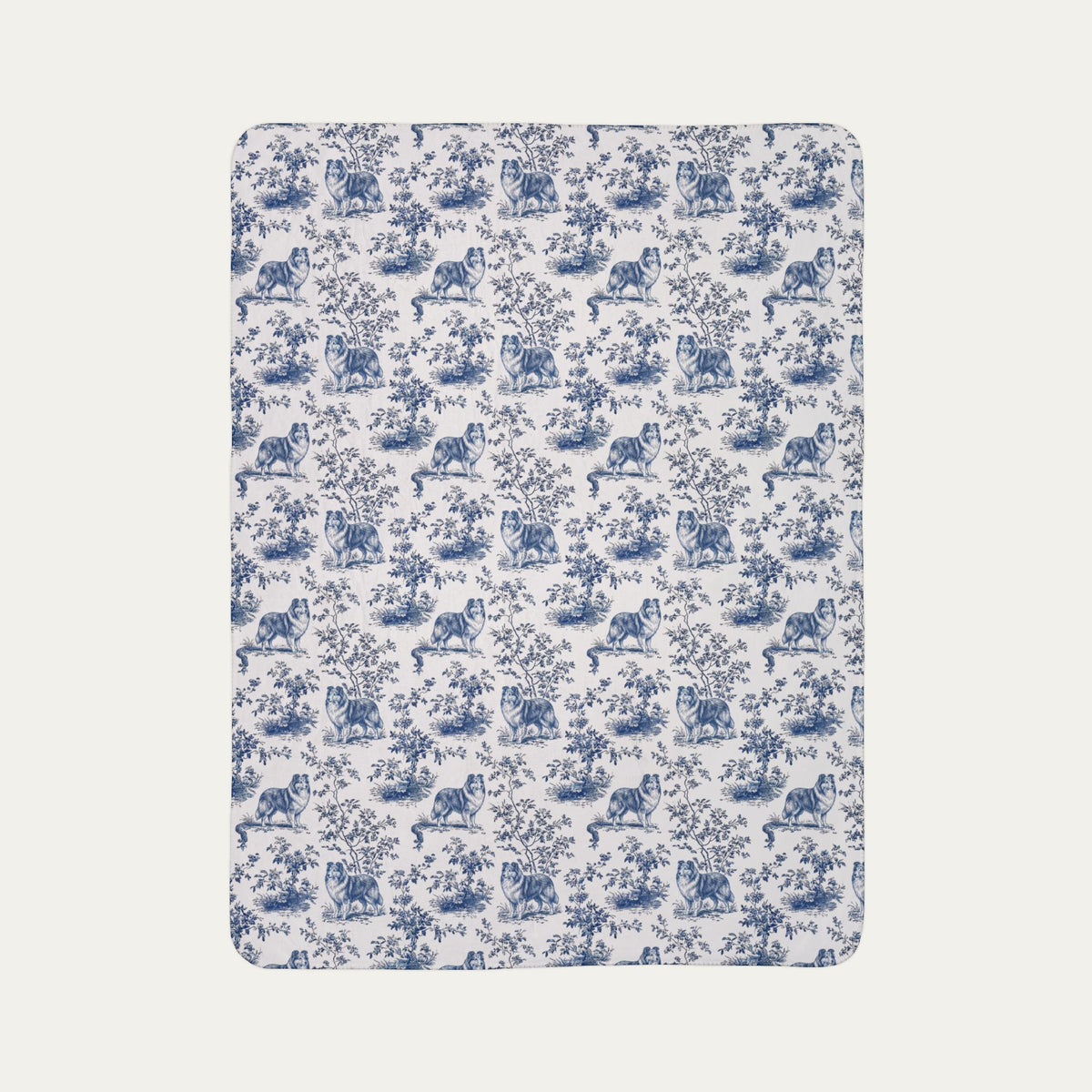 Shetland Sheepdog  Toile De Jouy Fleece Blanket