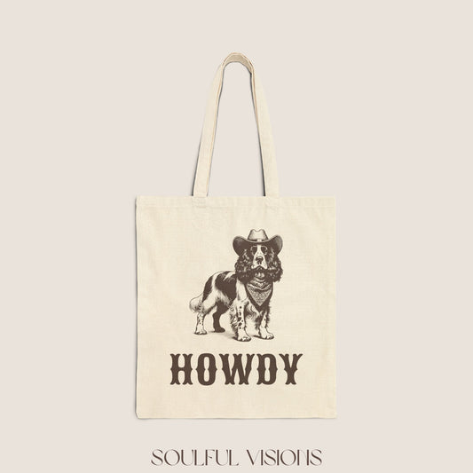 Howdy English Springer Spaniel Tote Bag