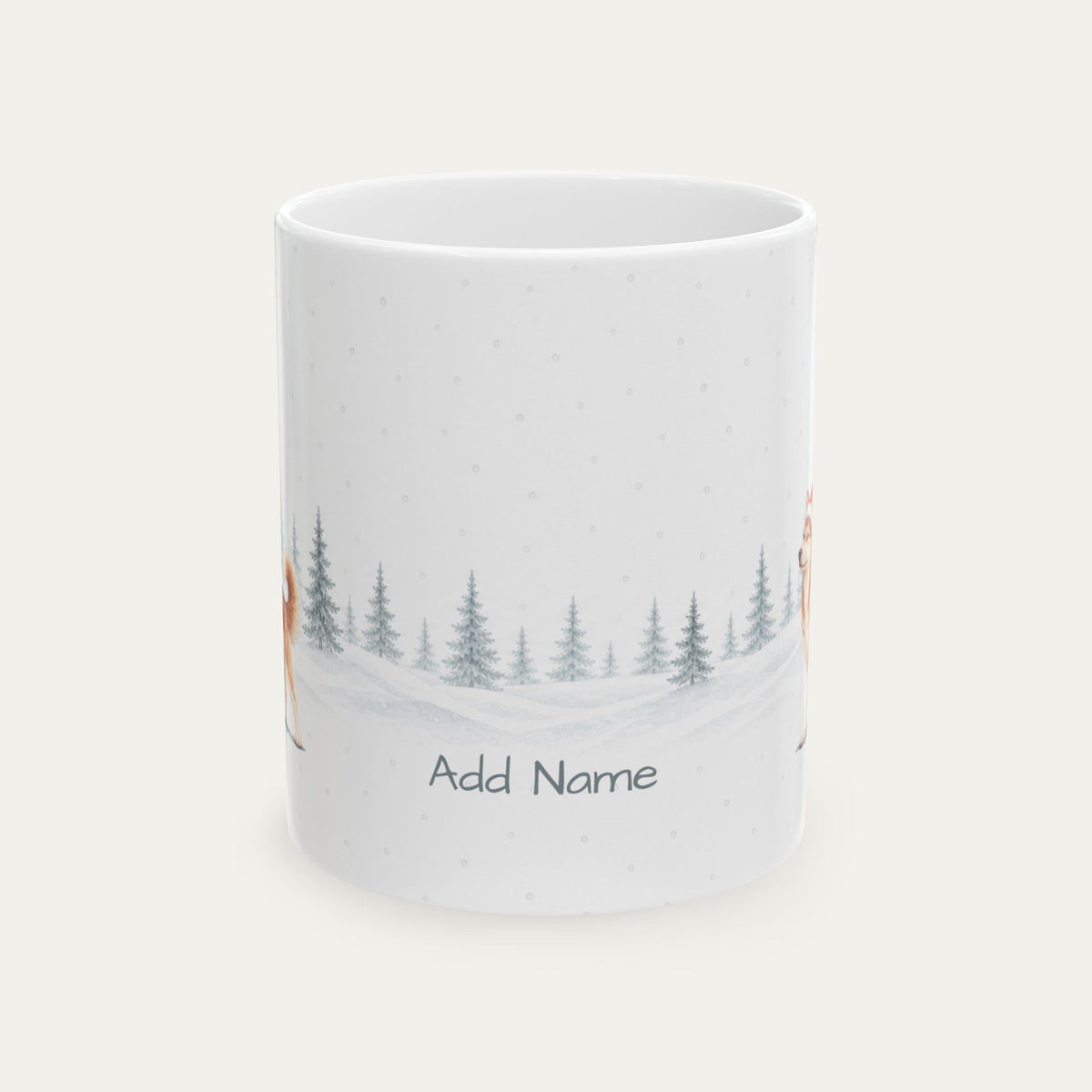 Custom Siberian Husky Red and White Christmas Santa Hat Mug