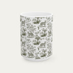 Bengal Cat Sage Green Toile Mug