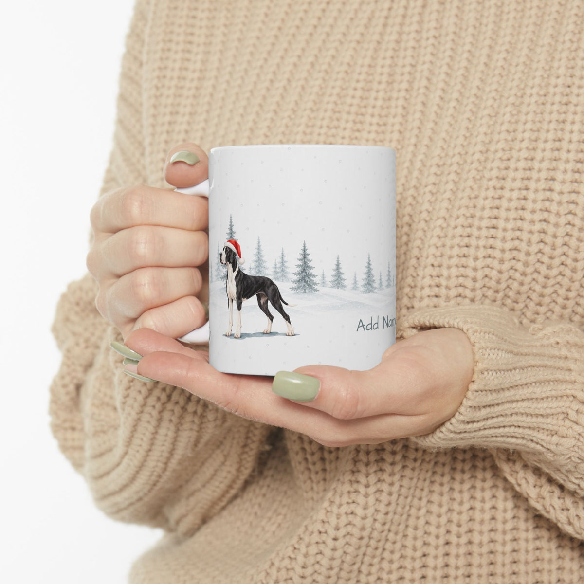 Custom Great Dane Mantle  Christmas Santa Hat Mug
