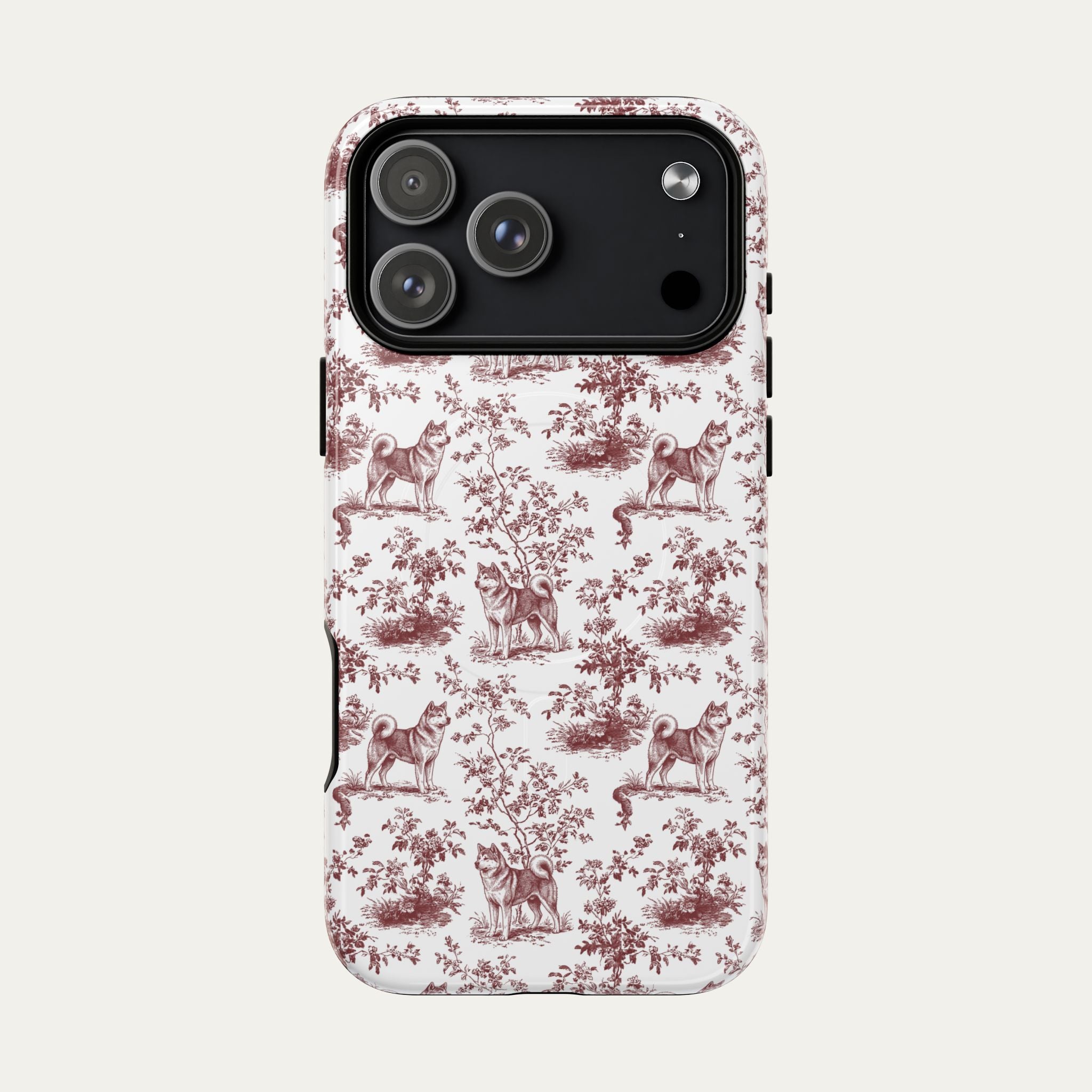 Akita Burgundy Toile phone Case