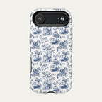 Pomeranian Blue Toile Phone case
