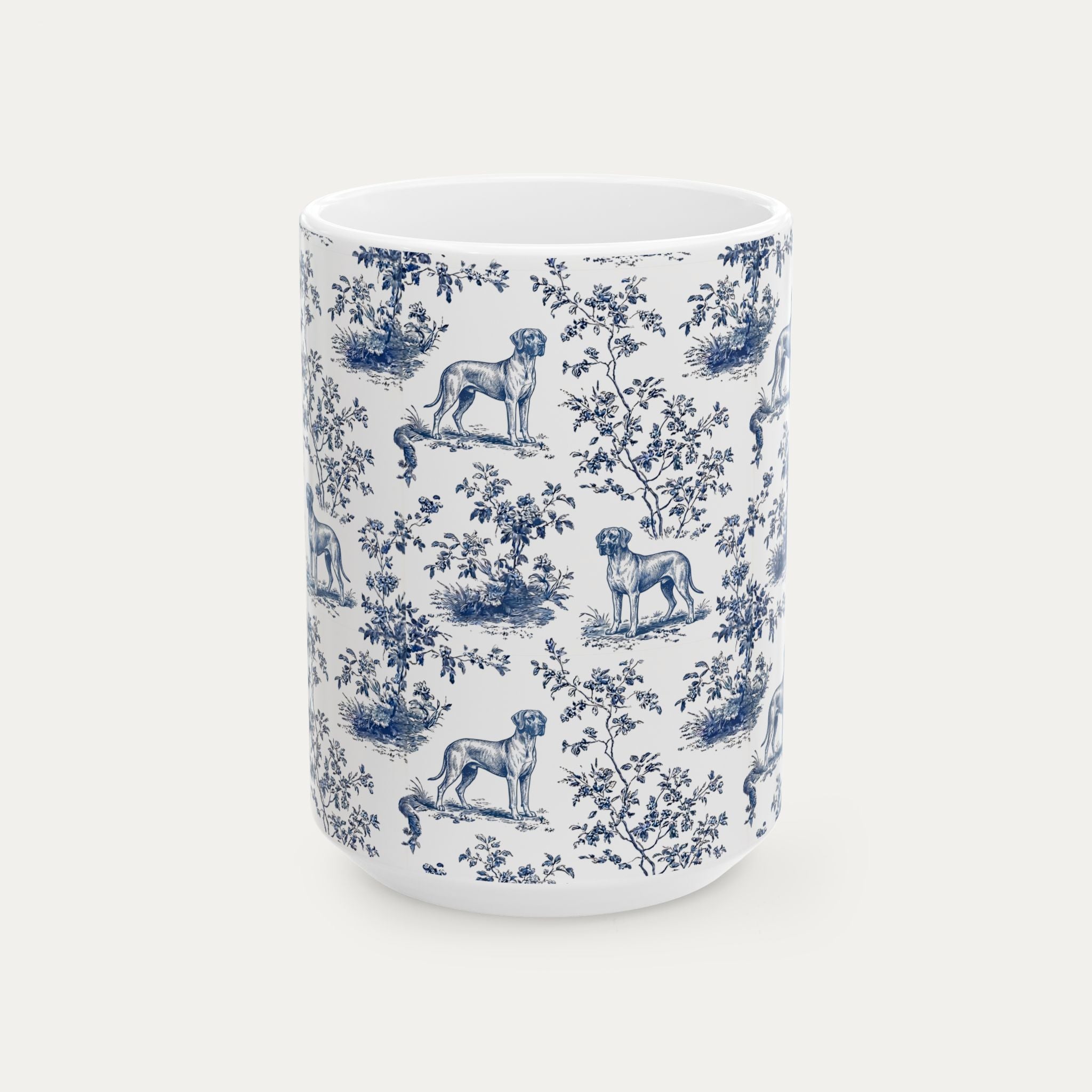 Great Dane Blue Toile Mug