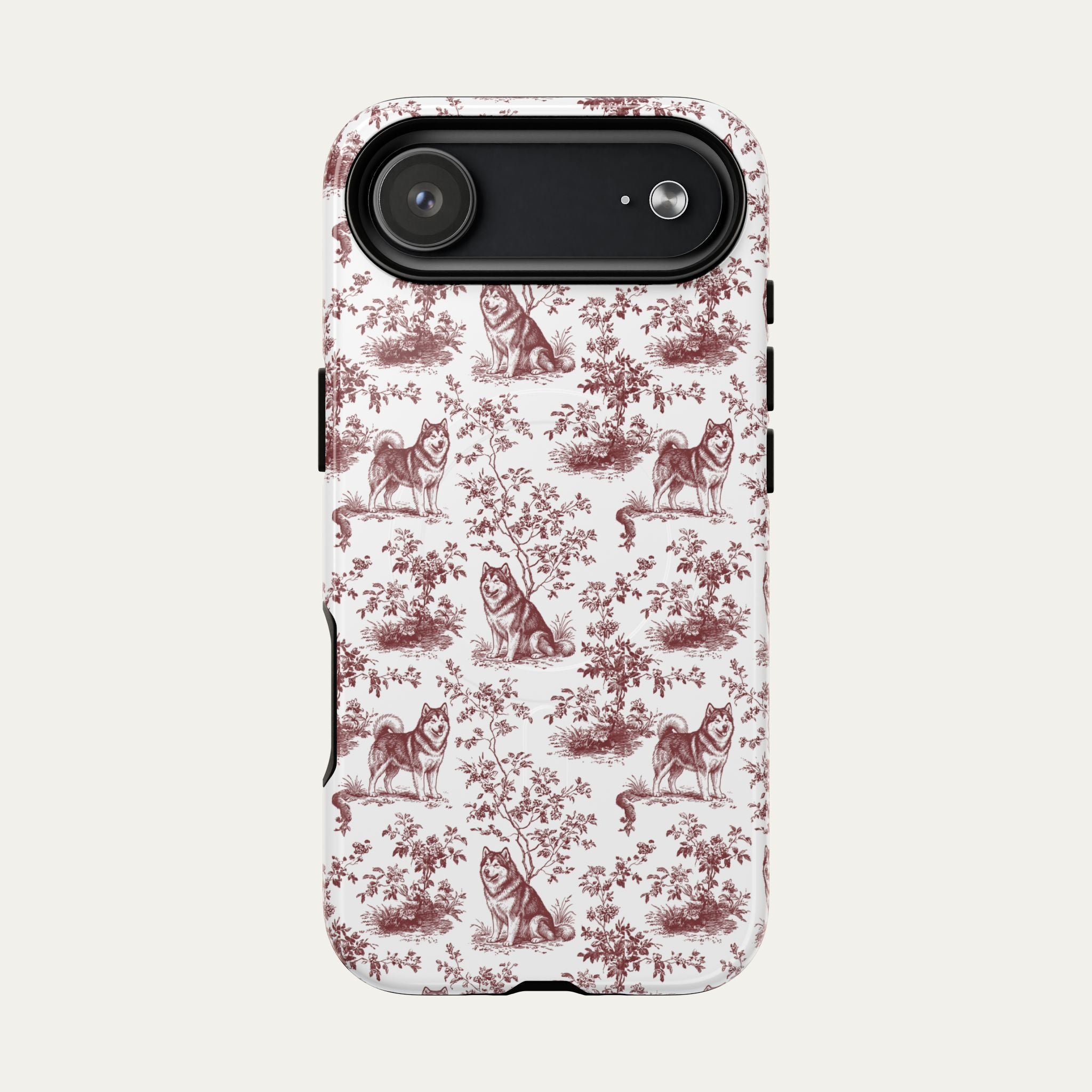 Alaskan Malamute Burgundy Toile phone Case