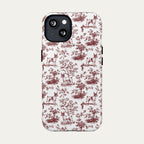 Toy Fox Terrier Burgundy Toile phone Case