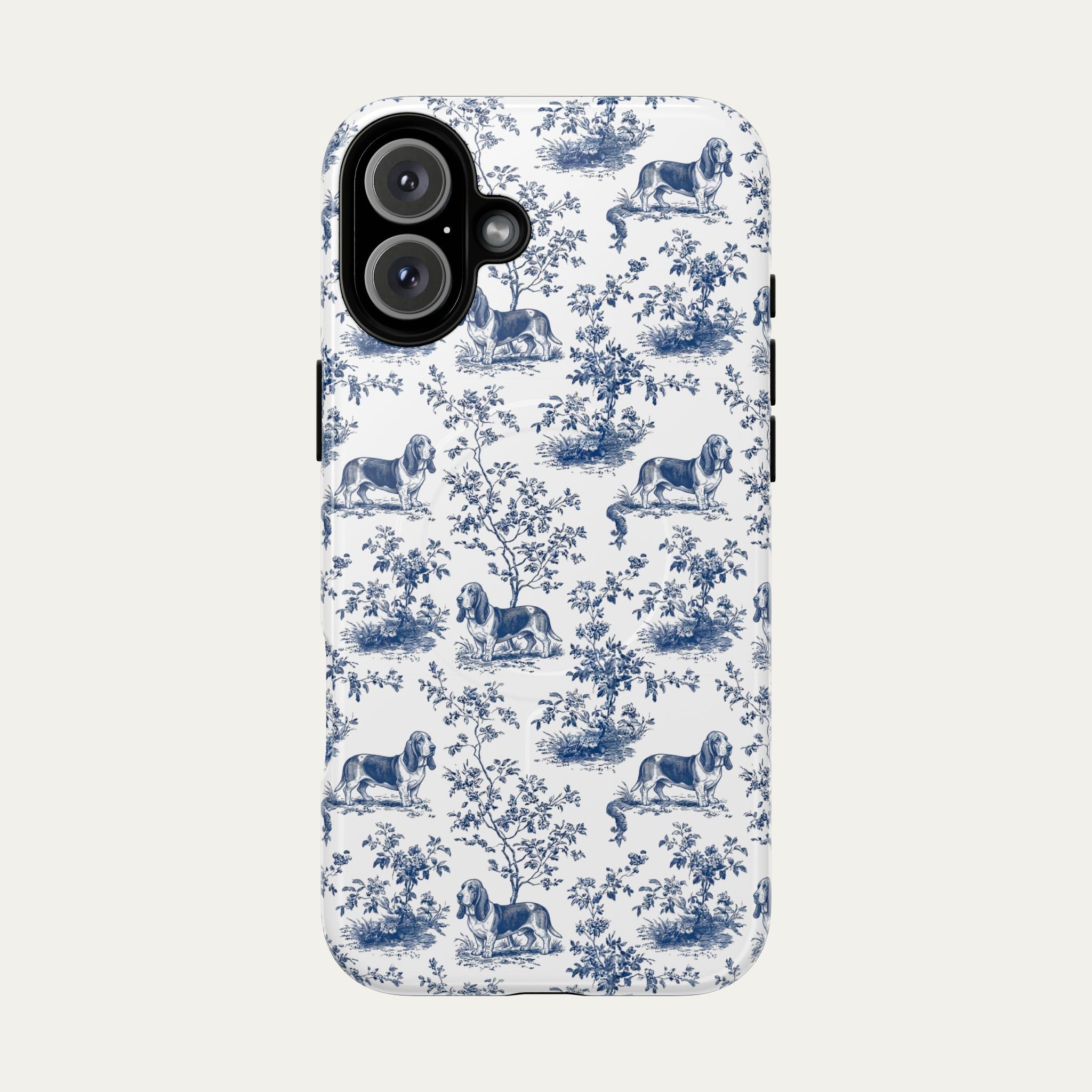 Basset Hound Blue Toile Phone case