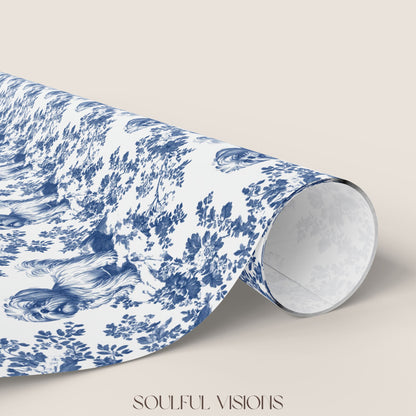 Shih Tzu French Toile De Jouy Wrapping Paper