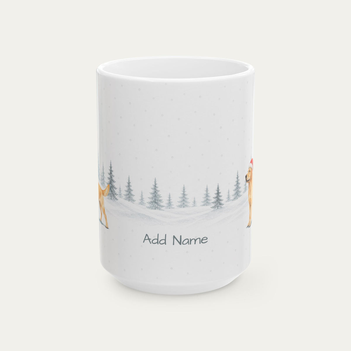 Custom Labrador Retriever Yellow Christmas Santa Hat Mug