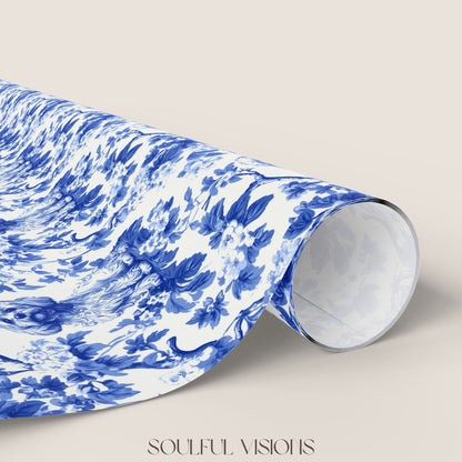 Cavapoo French Toile De Jouy Wrapping Paper